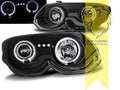 LTG LED Halo Ring DRL Headlights Chrysler 300M LR 98-04 black LHD EXPORT ONLY