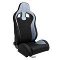 ATST x1 MR Reclining Universal Bucket Seat Black Grey Textile Cloth + slides