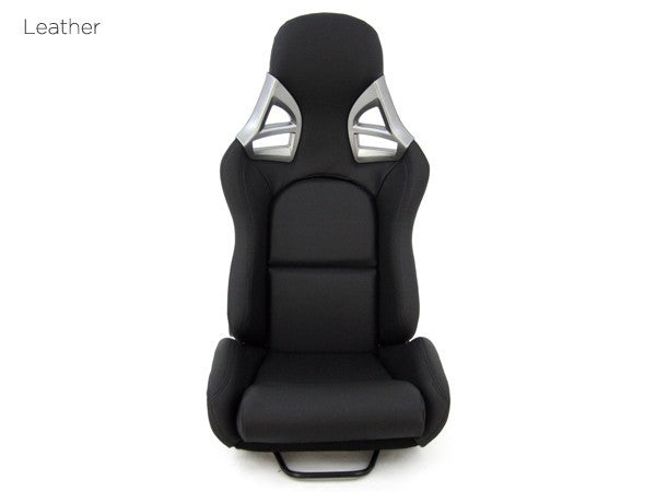 DTK Pair Universal Aftermaket PORSCHE Style 4 Bucket Seats black Synth L slides