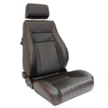 ATST x1 Retro Universal Classic Bucket Seats Black Synth Red Piping + slides