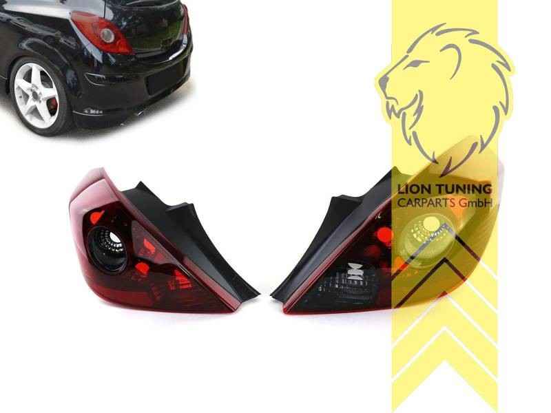 LTG Pair Halogen Rear Lights Tail Lamps Opel Corsa D 06-14 + Facelift black LHD