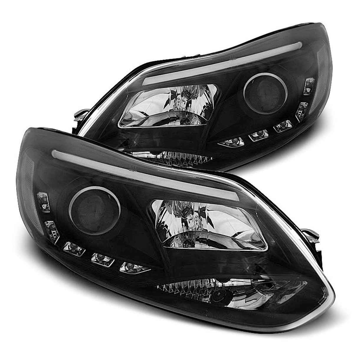 AMCP Pair LED DRL Lightbar Headlights Ford Focus 3 MK3 2010+ LHD