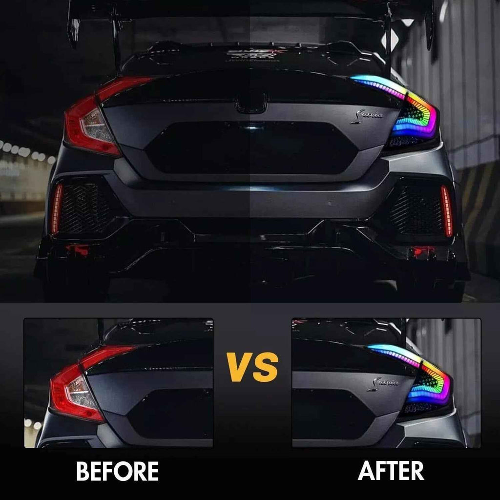 AC Pair RGB Seq Anim LED DRL Rear lights Tail Honda Civic 10 Sedan R 16-20