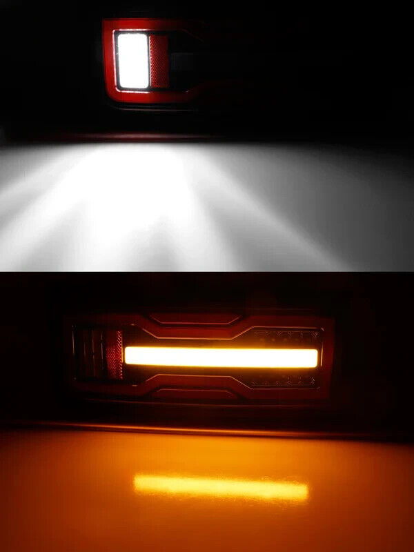 Full LED Lightbar Rear Lights Tail Lamps 03-09 Hummer H2 SUV Bronco Style Smoke