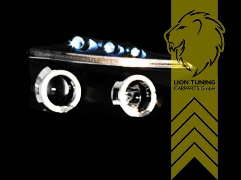 LTG Pair LED DRL Halo Lightbar Headlights Opel Corsa D 06-10 Black LHD