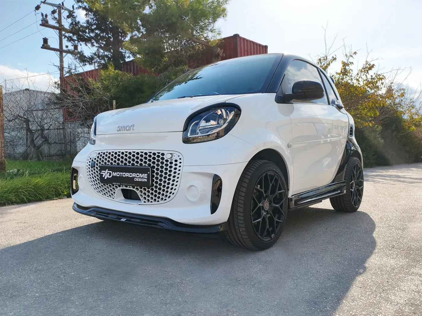 Motordrome Design Front Splitter Styling Body Smart 453 EQ Fortwo Black Gloss