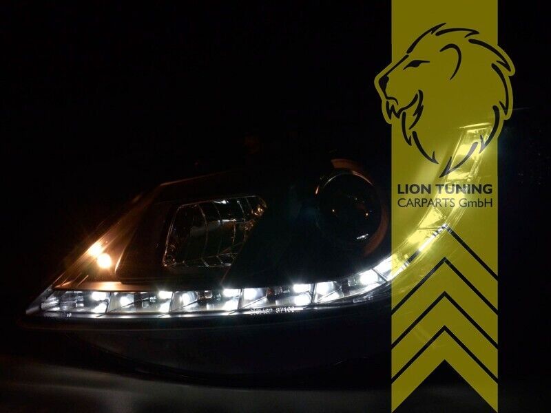 LT LED DRL Halo Lightbar Headlights Seat Ibiza 6J 6J5 08-12 Black LHD