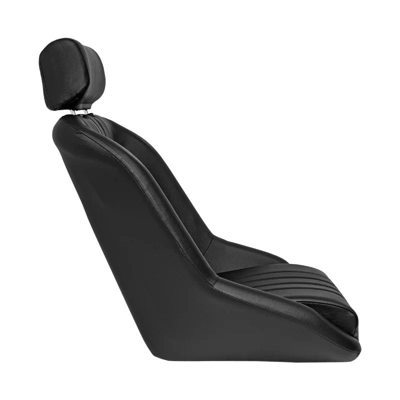 ATST x1 LH Luxe Universal Classic Retro Bucket Seat Black Faux Leather + slides