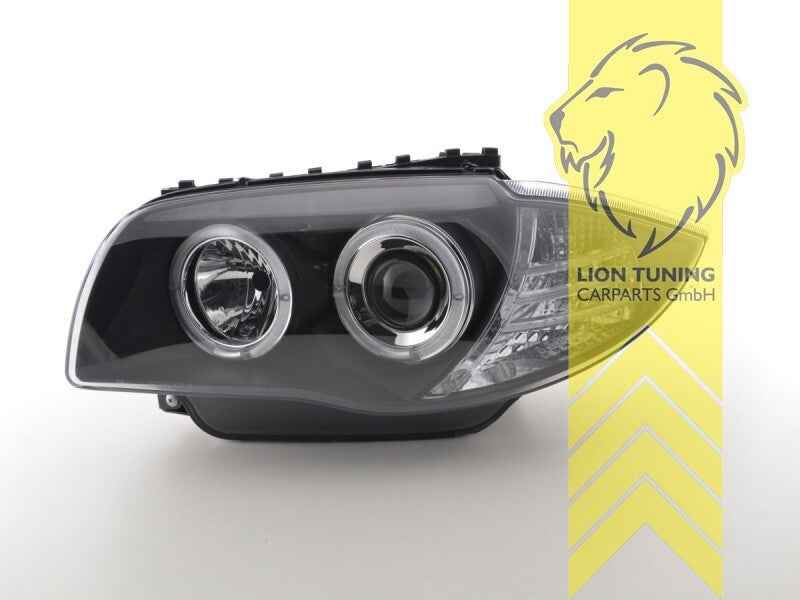 LT Pair LED DRL Halo Ring Eye Headlights BMW 1-Series E81 E87 03-12 Black LHD