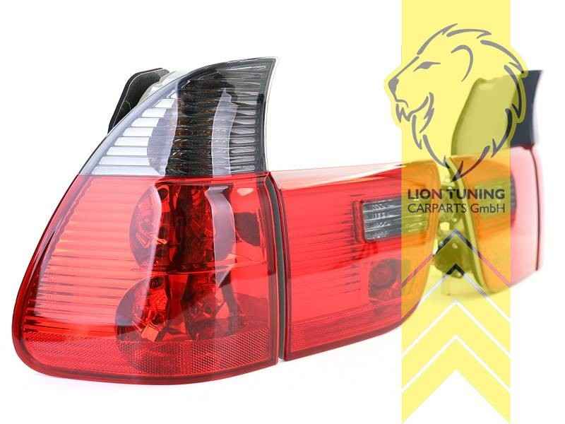 LTG Pair Halogen Rear Lights Tail Lamps BMW E53 X5 red black 00-03 LHD