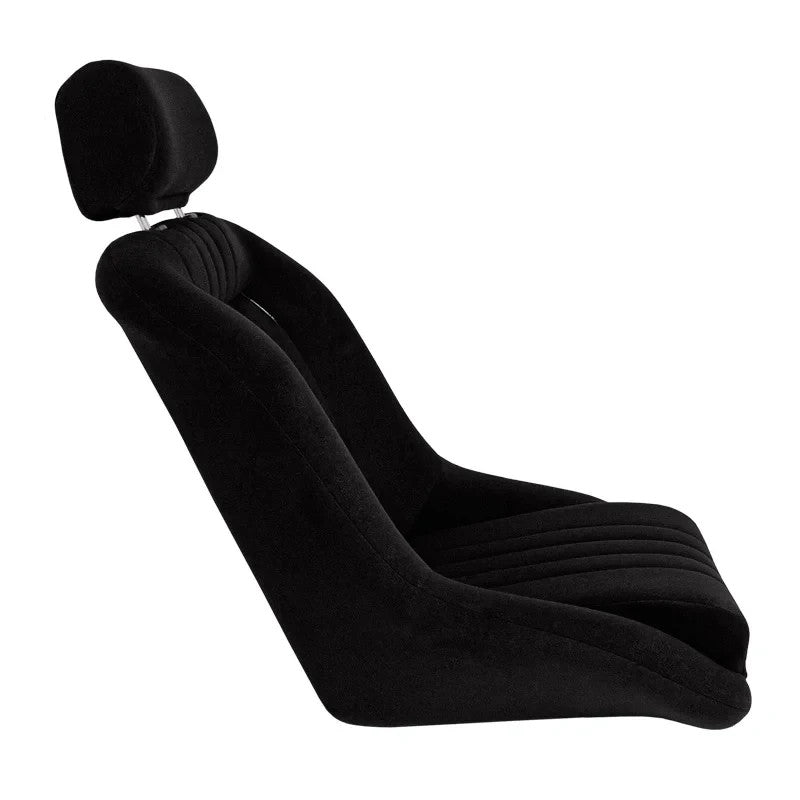 ATST x1 LH Luxe Universal Classic Retro Bucket Seat Black Fabric Cloth + slides