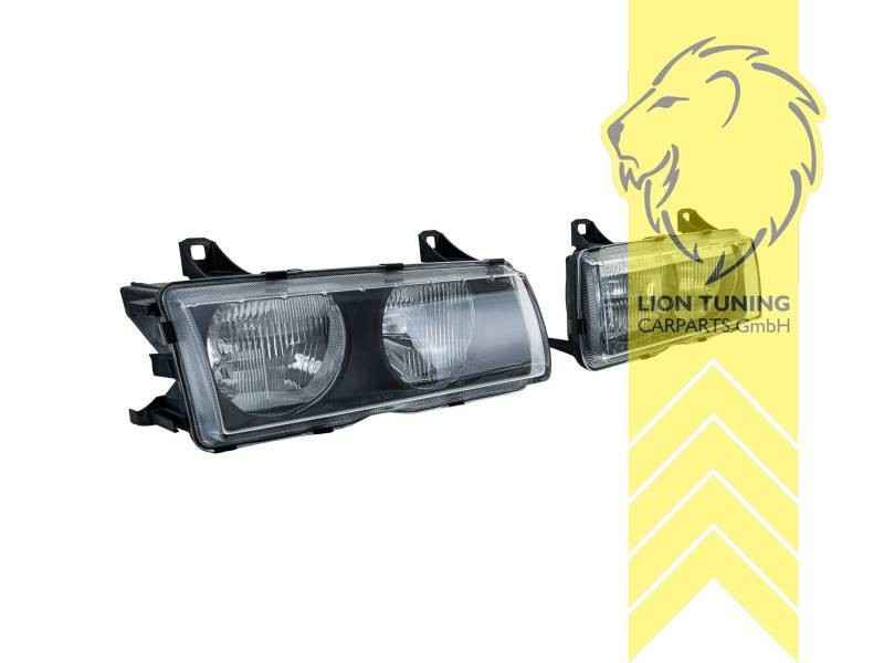 LTG Pair Halogen Headlights BMW E36 Sedan Touring Coupe Cabrio 90-00 black LHD