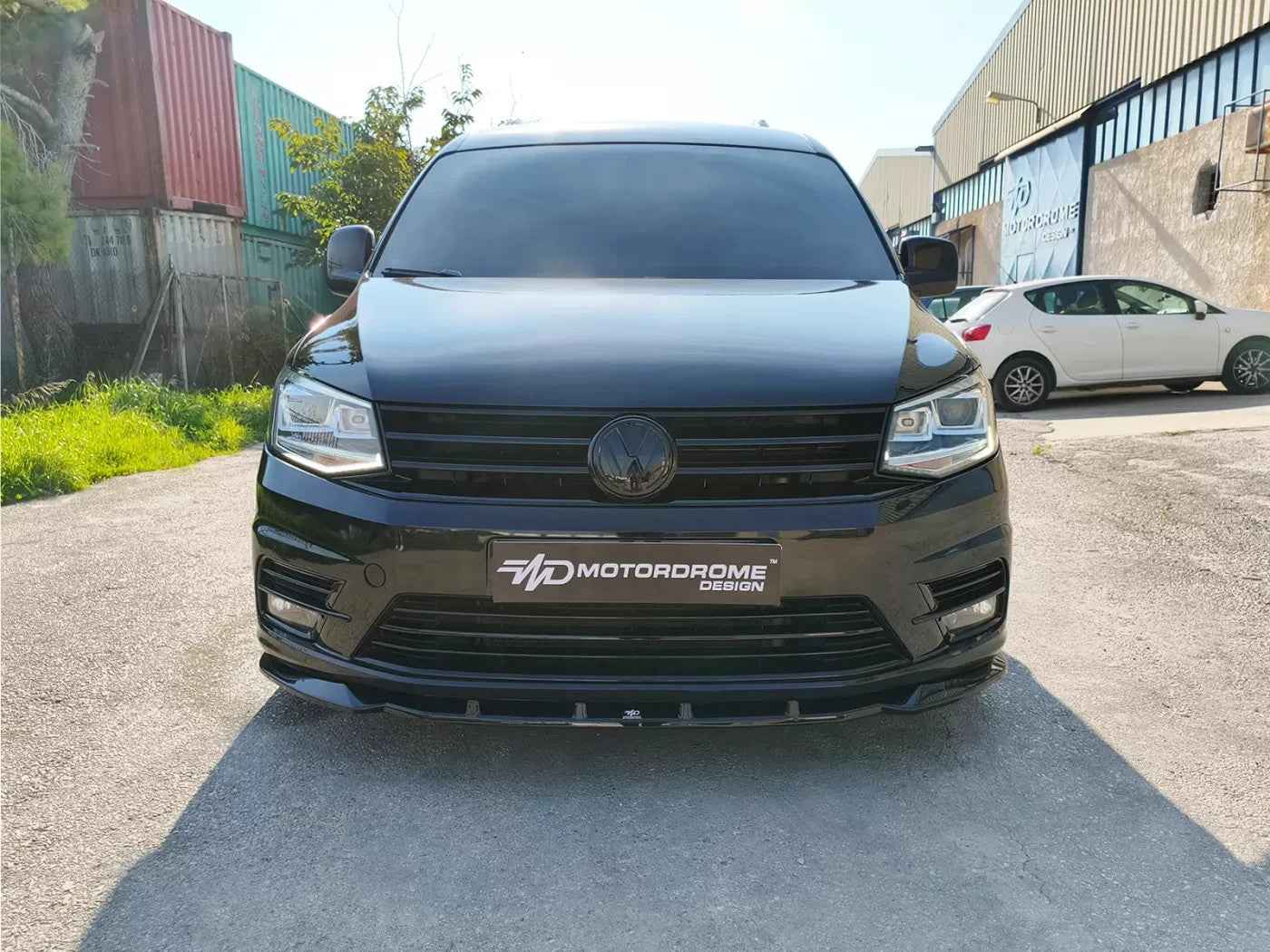 Motordrome Front Bumper Splitter Spoiler V2 VW Caddy Mk4 15-21 Glossy Black