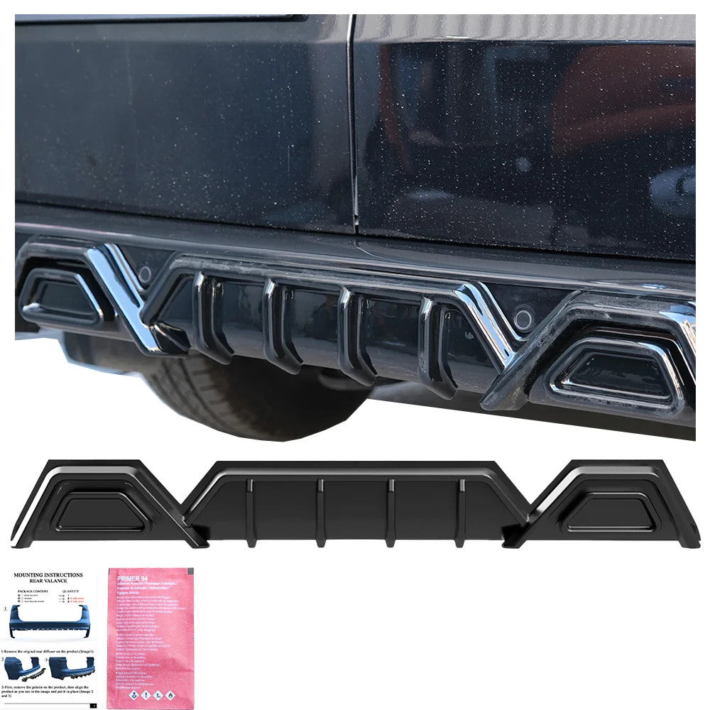 OW Rear Diffusor Diffuser VW Transporter T7 24+ Transit Custom 2 ABS Gloss Black