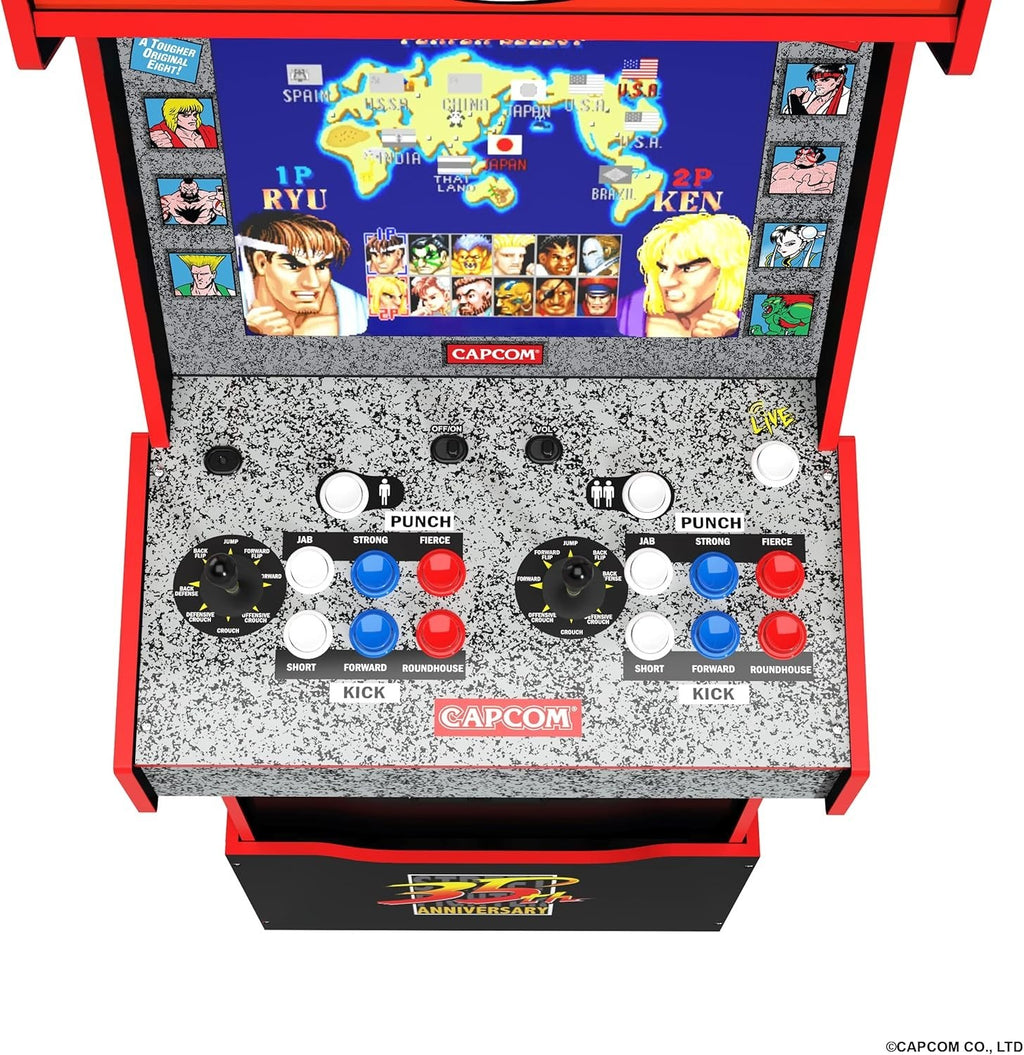 Arcade1up Capcom Street Fighter Legacy 14 Games Wi-Fi Online Arcade Machine