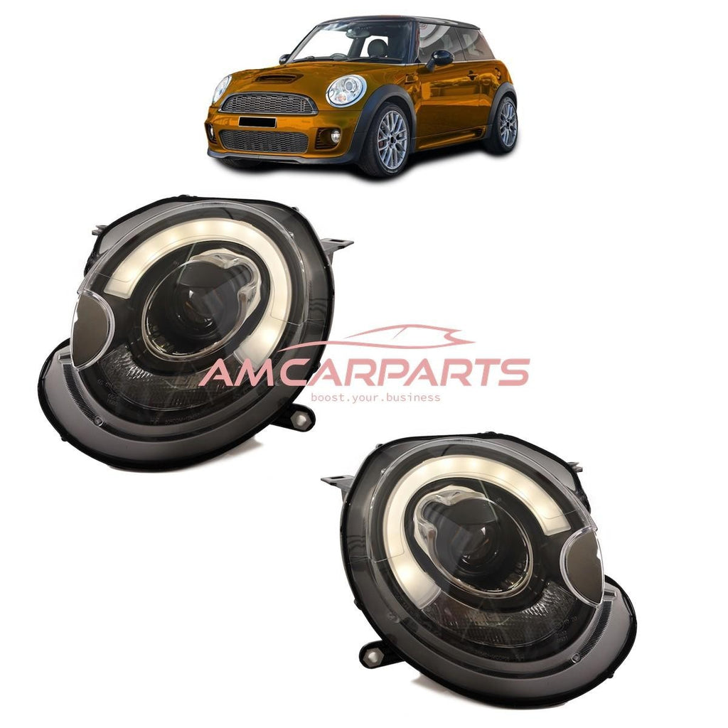 AMCP Pair LED Halo Headlights MINI R56 Hatchback 06-10 LHD