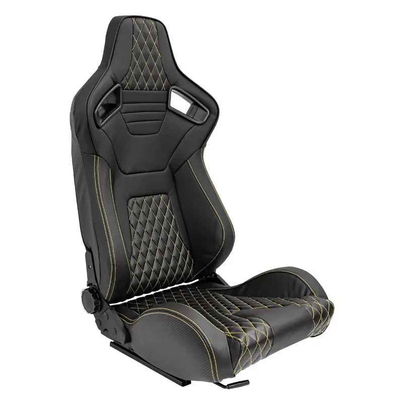 ATST x1 AK Universal Bucket Seat Quilted Yellow Diamond Stitch + slides