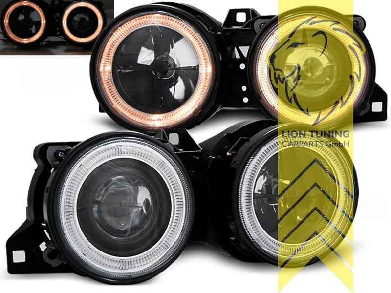 LTG DEPO Pair LED Halo Headlights BMW E30 Sedan Touring Coupe Cabrio RHD / LHD