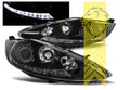 UK LT Pair LED DRL Lightbar Headlights Ford Fiesta 7 TFL H7 / H1 08-12 Black LHD