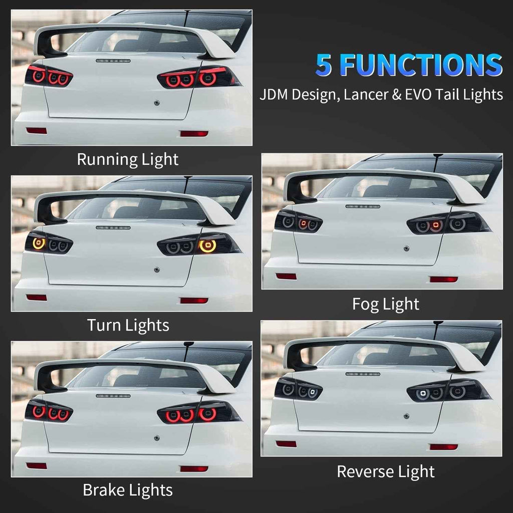 AC Pair Seq LED DRL Rear lights Tail Lamps Mitsubishi Lancer & EVO X 08-20