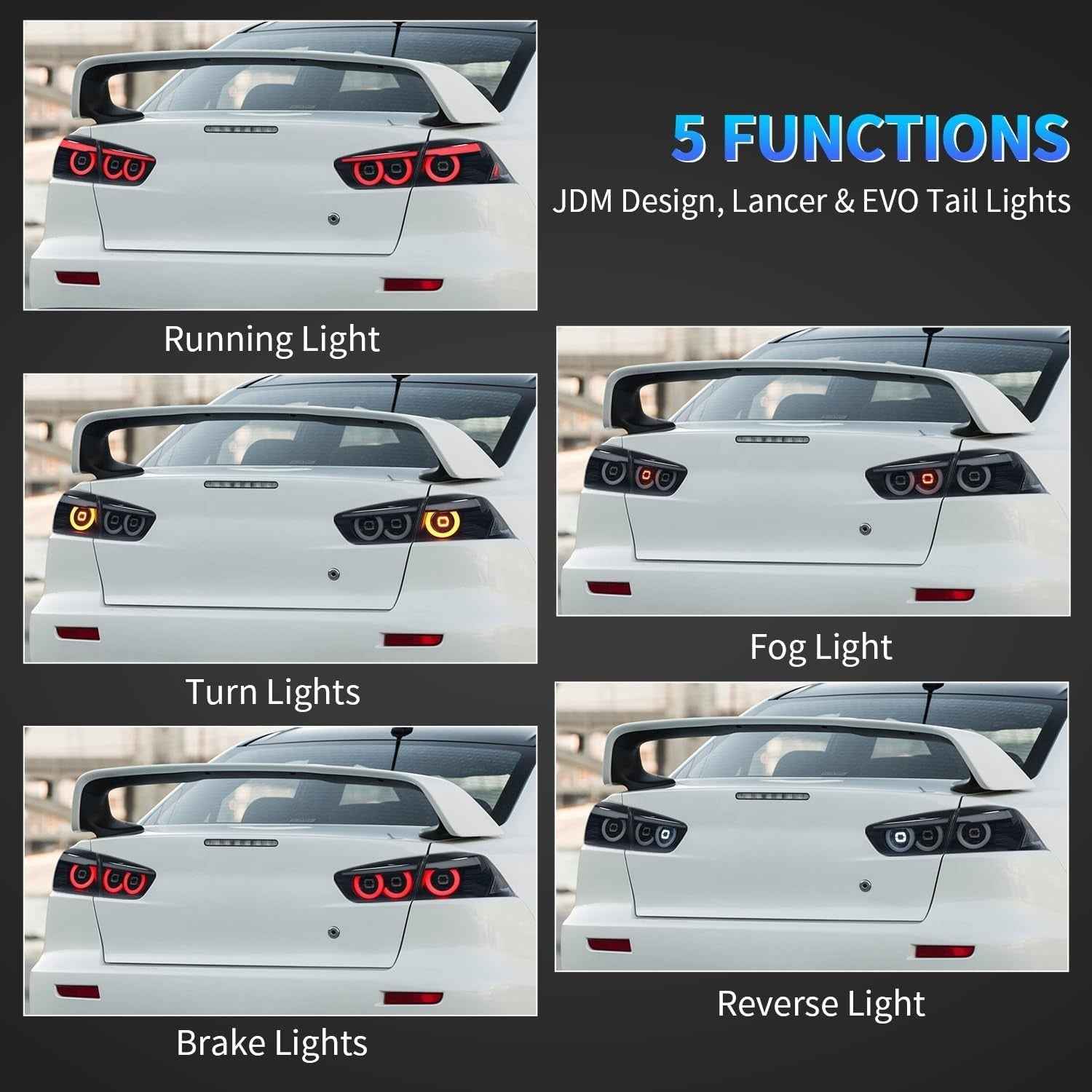 AC Pair Seq LED DRL Rear lights Tail Lamps Mitsubishi Lancer & EVO X 08-20