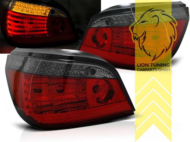 LT Set LED DRL Lightbar Rear Tail Lights Lamps BMW E60 03-07 red black smoke LHD