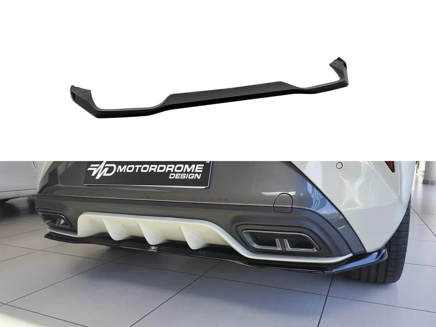 Motordrome Rear Splitter Diffusor Cupra Leon Mk1 Hatchback 2020- Black Gloss ABS
