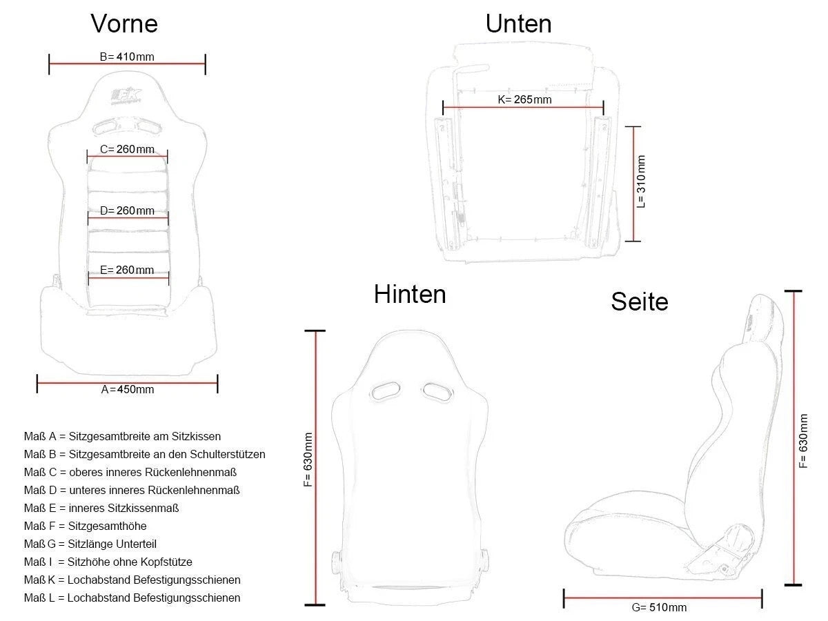 FKA Pair Bucket Seats Headrests Studded Classic Car Retro Kit Speedster Vintage