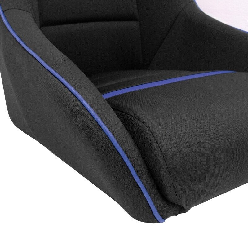 AS x1 Univ Classic RS Black Blue Car Retro Kit Fixed Back Bucket Seat + slides