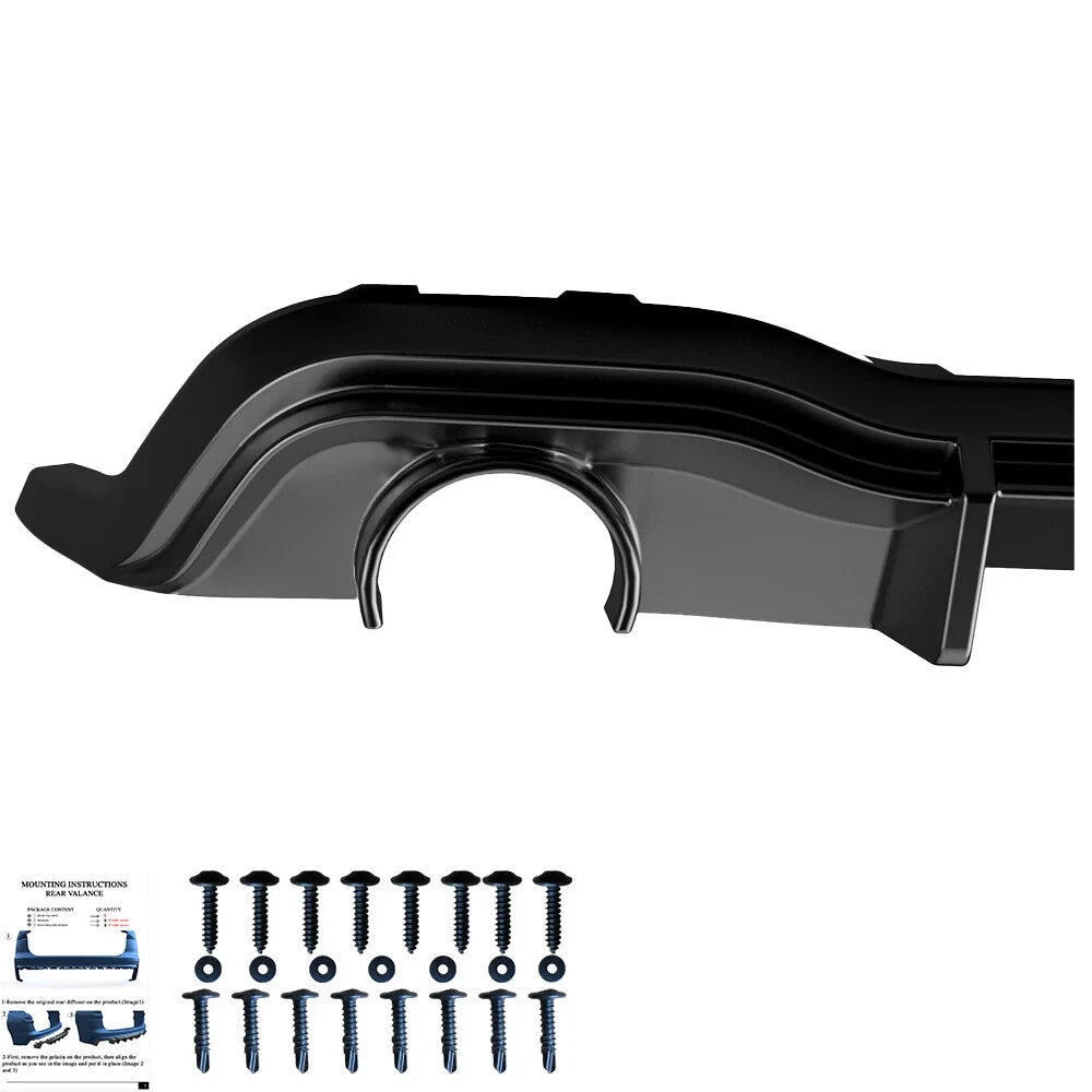 OW Rear Diffuser Valance VW Golf MK 8 GTI / R-Line 2020+ Gloss Black ABS