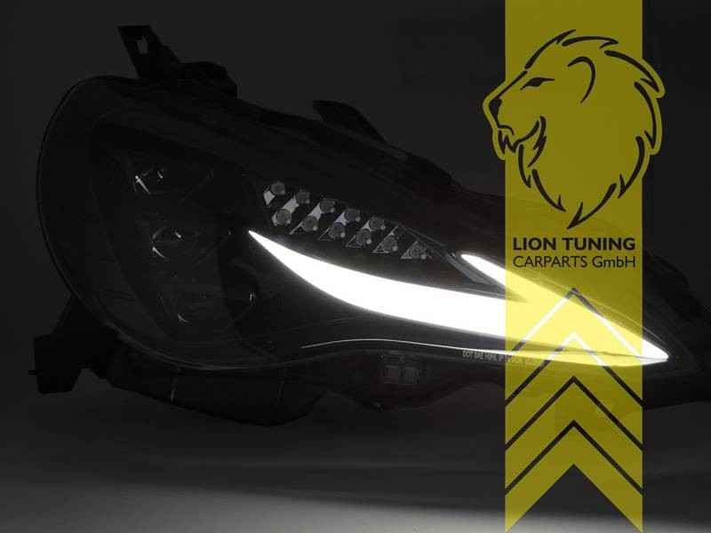 LTG Pair LED DRL Halo Lightbar Headlights Toyota GT86 ZN6 12-21 Black Export LHD