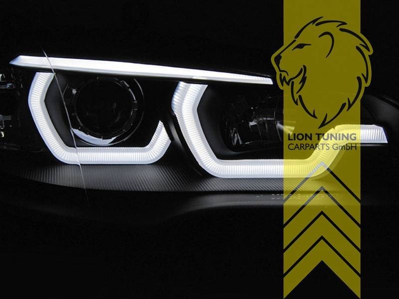 LTG Aftermarket LED DRL Headlights for BMW X5 E70 07+ black LHD
