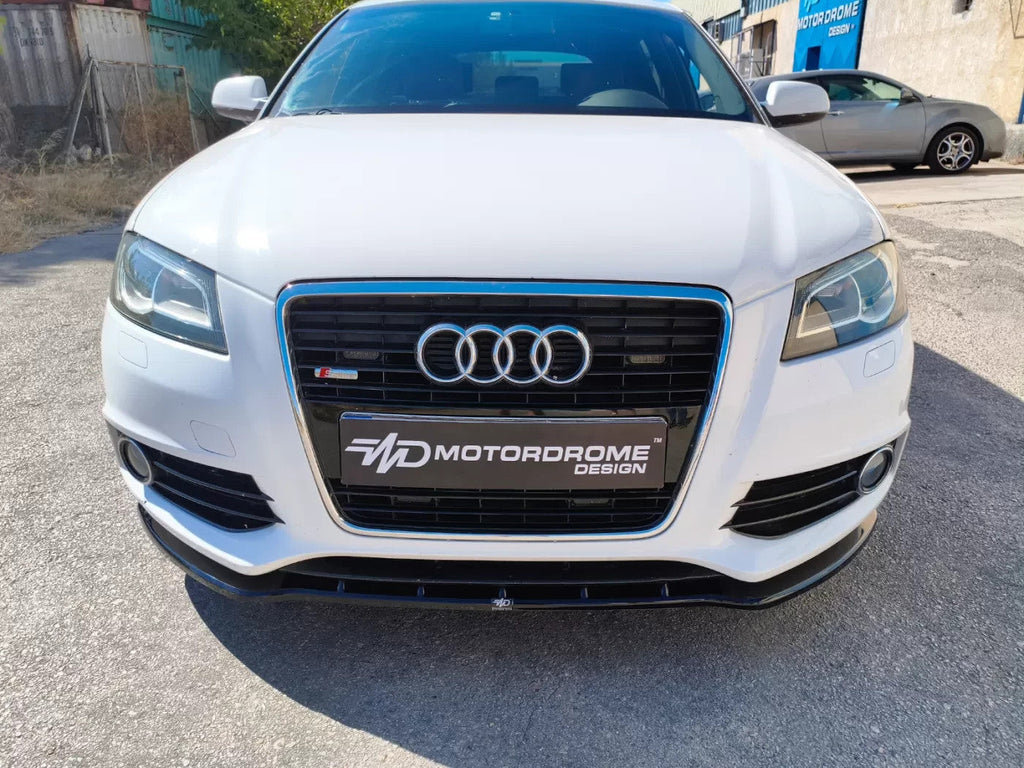 Motordrome Front Bumper Splitter  Audi A3 S-Line 8P Facelift 08-12 Black Gloss