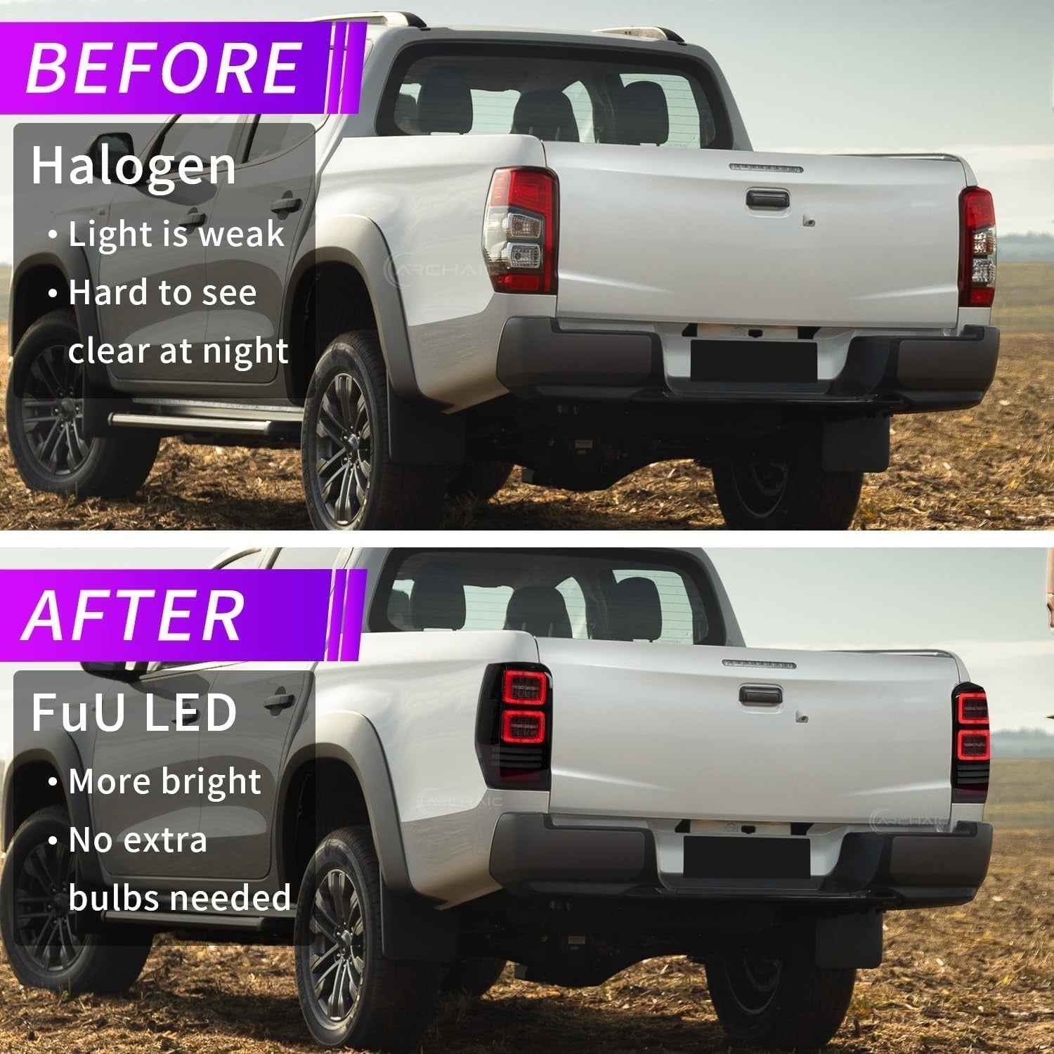 AC Pair Seq LED DRL Rear lights Tail Lamps Mitsubishi L200 Pickup 6 KL6T 19-24