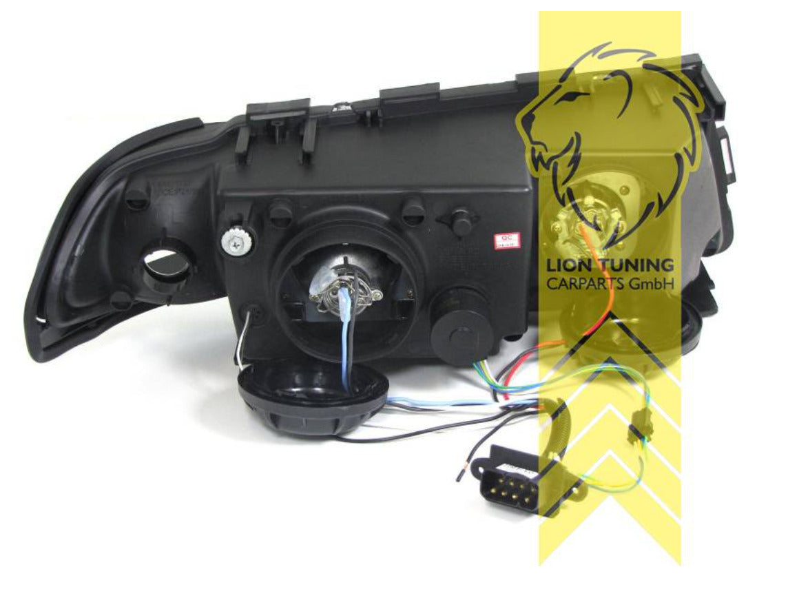LT Pair LED DRL Halo Lightbar Headlights BMW E38 black 94-08 H1 / H1 Servo LHD