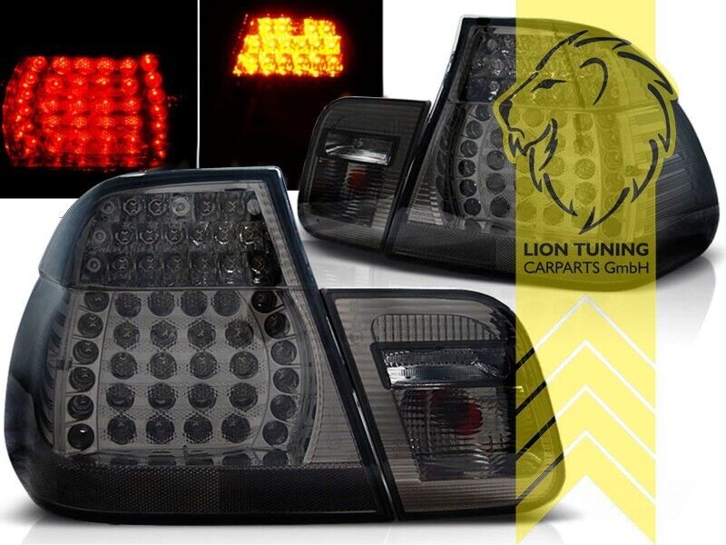 LT Pair LED REAR LIGHTS Tail Lamps Lightbar DRL BMW E46 sedan 98-01 black LHD