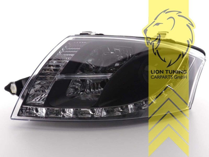 LTG Pair LED DRL Lightbar Headlights Audi TT 8N Coupe Cabrio 98-06 black LHD