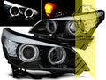 LT Pair LED DRL Headlights BMW E60 Sedan E61 Touring black XENON for AFS LHD