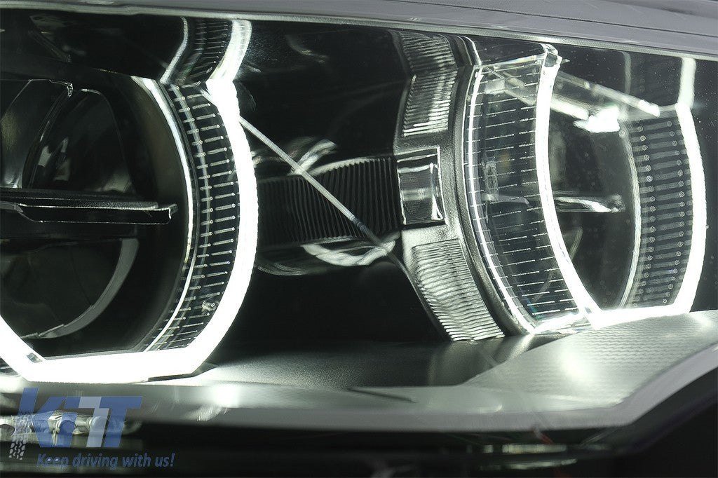 KT Pair LED DRL Headlights  Xenon Angel Eyes 3D Dual Halo BMW X6 E71 08-12 LHD