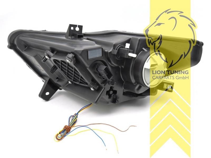 LTG Pair LED DRL Lightbar Headlights Ford Mustang VI 14-17 black LHD EXPORT ONLY