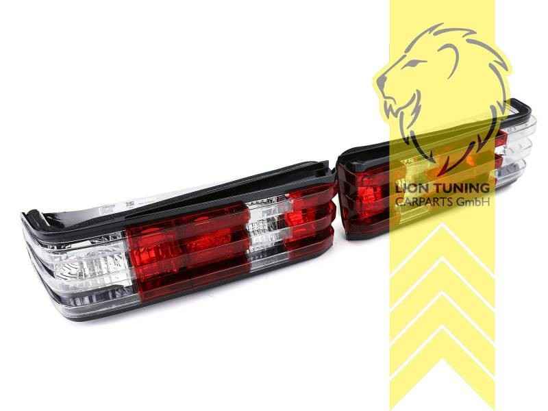 LTG Pair Halogen Rear Lights Tail Lamps Mercedes W201 190E 82-93 red white LHD