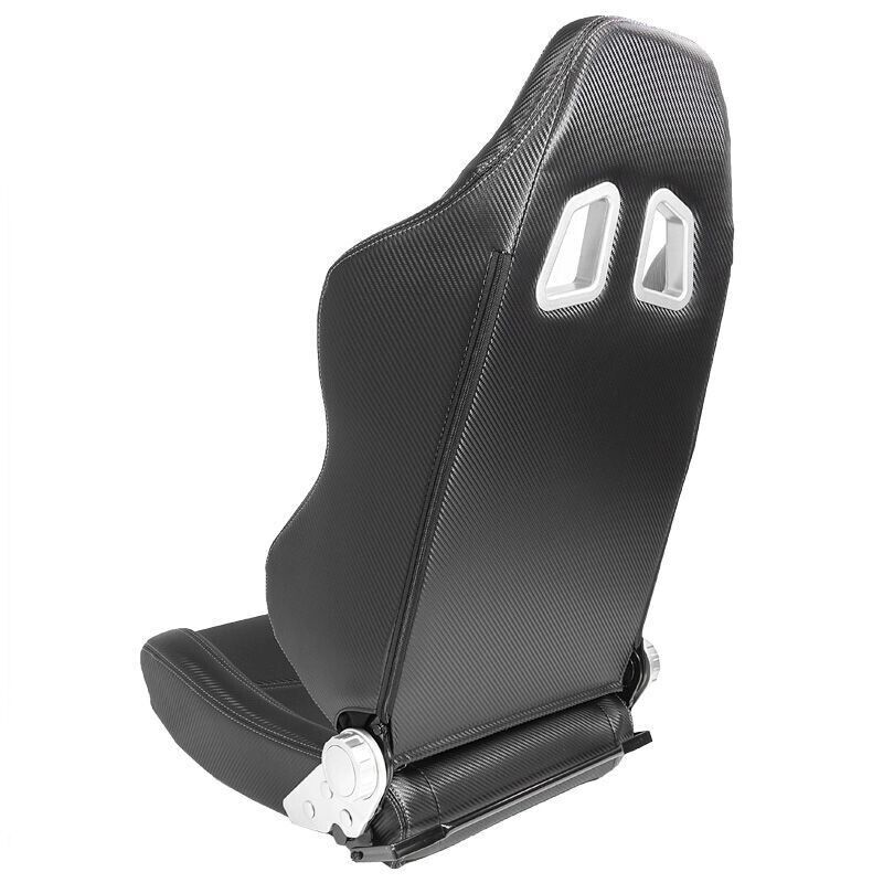 Auto-Style x1 Universal Carbon Fibre Weave Bucket Seat Black Synthetic leather +slides