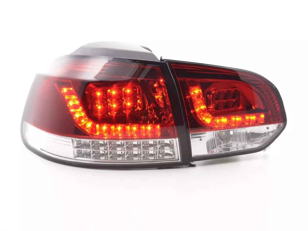 FK Pair VW GOLF MK6 6 08-12 1K LED REAR LIGHTS Lightbar Tail Lamps Red Clear RHD