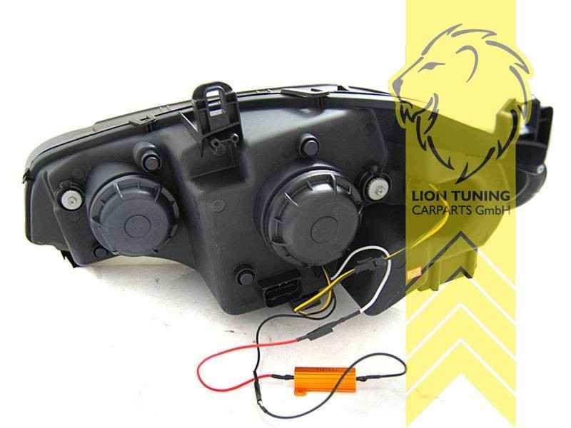 LT Pair LED DRL Lightbar 4D Halo Ring Headlights BMW X5 E70 07-13 chrome LHD