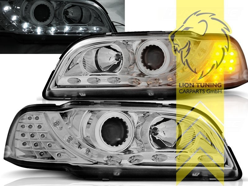 LTG Pair LED DRL Lightbar Headlights Volvo S40 sedan V40 estate VS VW 95-00 LHD