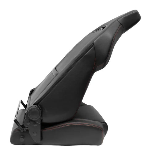 ATST x1 Universal Car Van Camper Sim Bucket Seat Black Synth Leather Red Stitch