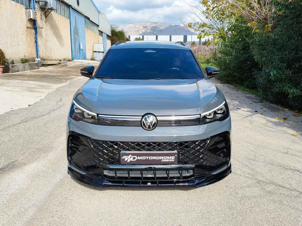 Motordrome Design Front Splitter Styling VW Tiguan Mk3 R-Line Black Gloss