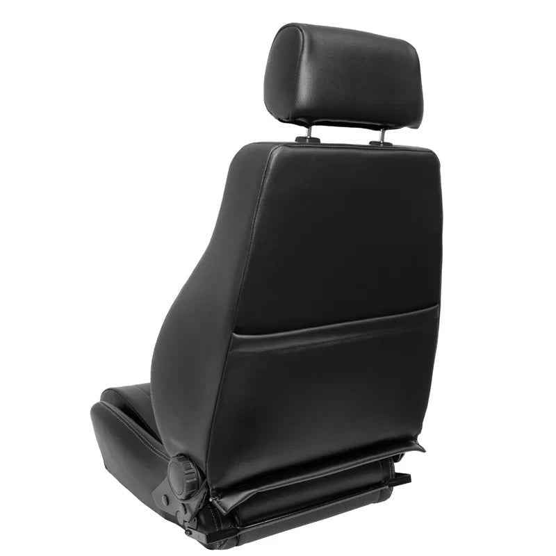 ATST x1 Retro Universal Classic Bucket Seat Black Synth Silver Stitch + slides