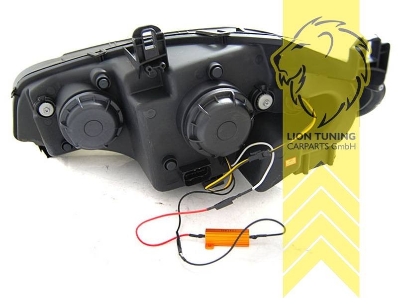 LTG Pair LED DRL 4D Headlights BMW X5 M X5M S63 E70 07-13 black LHD