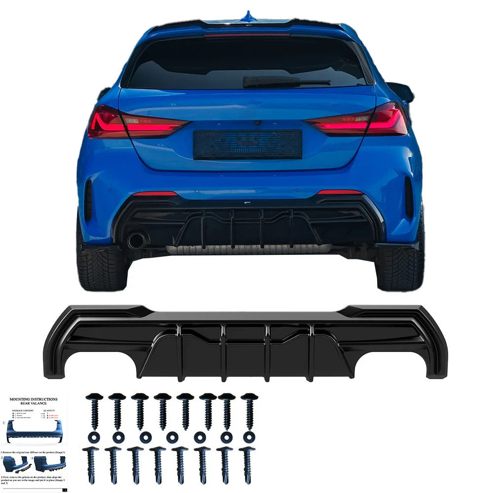 OW Rear Bumper Diffusor BMW 1 Series F40 M-Pack M135i 19-24 Gloss Black